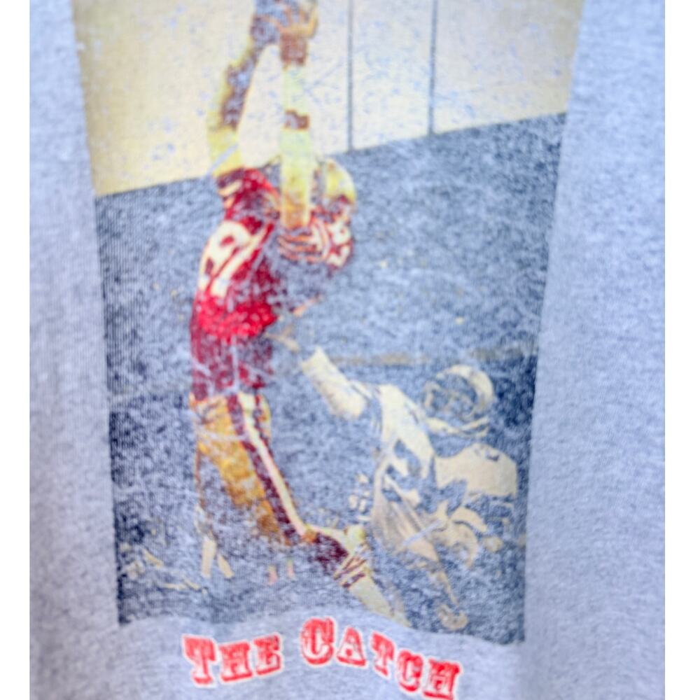 San Francisco 49ers The Catch Vintage Style T Shirt Mens Large Gray NFL Tee - Picture 4 of 5